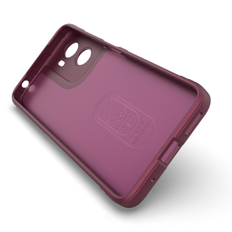 Husa pentru Motorola Moto G05 / Moto E15, SKYDDAR INNOVATION, Magic Shield, din Silicon Mat, set cu sticker, Bordo - 3 | YEO