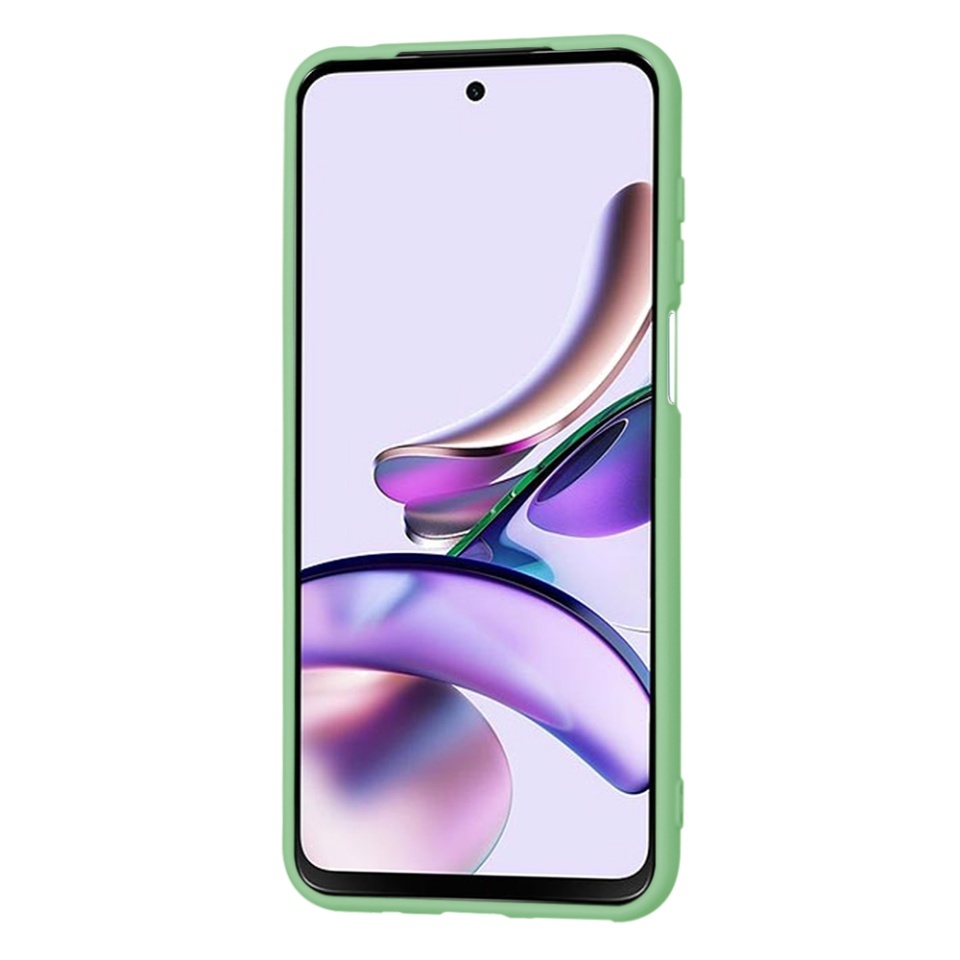 Husa pentru Motorola Moto G13, SKYDDAR INNOVATION, din Silicon Catifelat, SoftElegance, set cu sticker, Verde deschis - 1 | YEO