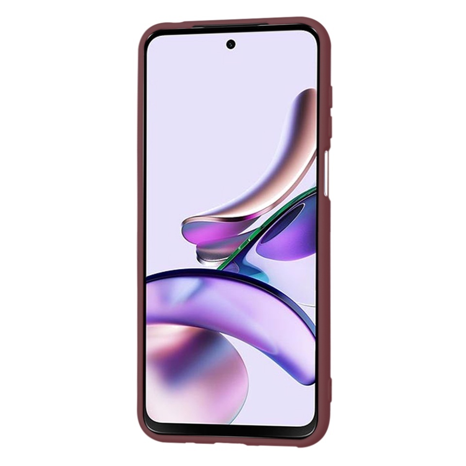 Husa pentru Motorola Moto G13, SKYDDAR INNOVATION, din Silicon Catifelat, SoftElegance, set cu sticker, Bordo - 1 | YEO