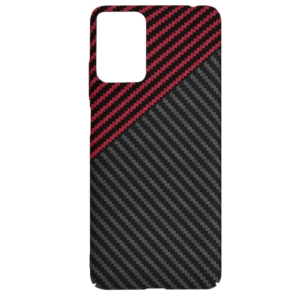Husa pentru Motorola Moto G24 Power, SKYDDAR INNOVATION, textura carbon, Carbonite FiberShell, set cu sticker, Rosu inchis, - 3 | YEO
