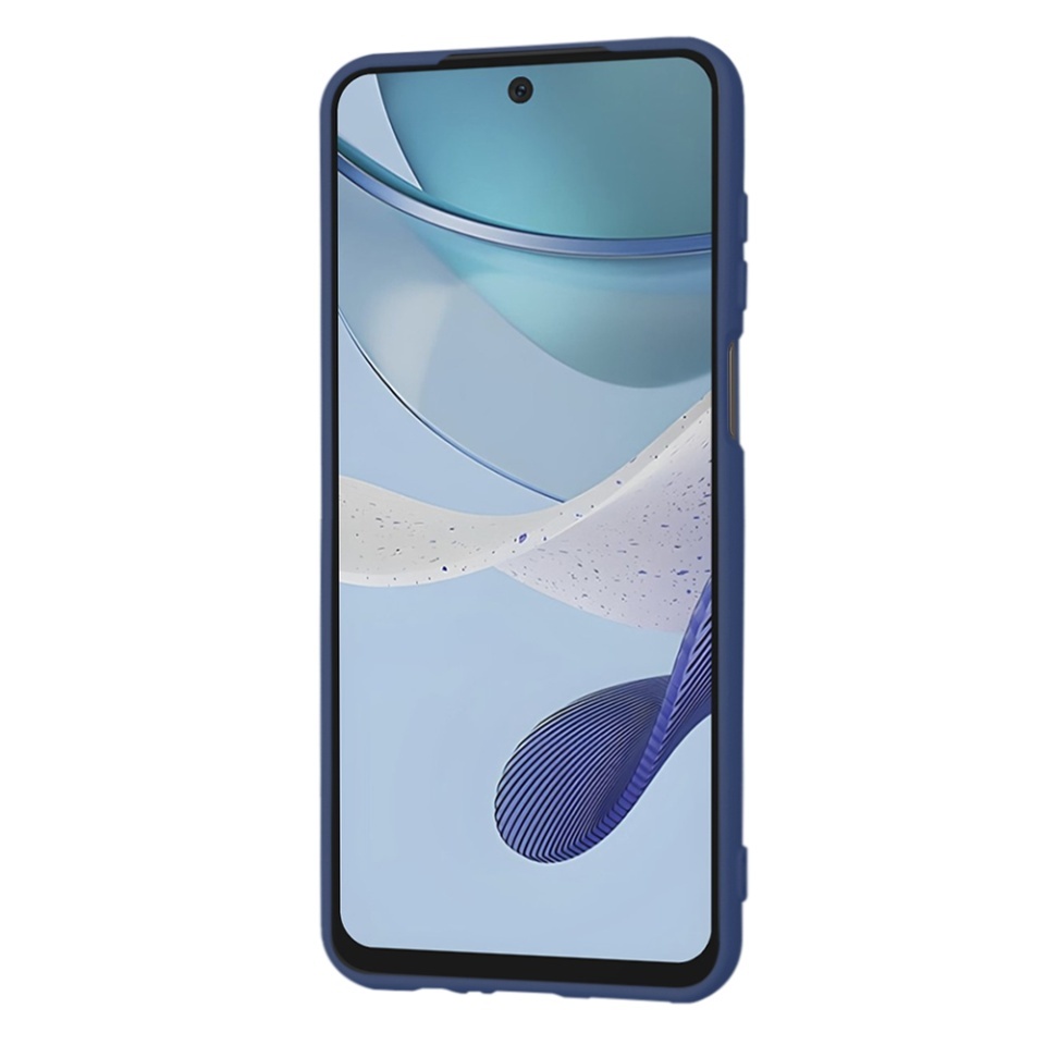 Husa pentru Motorola Moto G53, SKYDDAR INNOVATION, din Silicon Catifelat, SoftElegance, set cu sticker, Bleumarin - 1 | YEO
