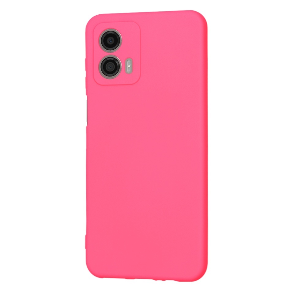 Husa pentru Motorola Moto G53, SKYDDAR INNOVATION, din Silicon Catifelat, SoftElegance, set cu sticker, Fucsia - 2 | YEO