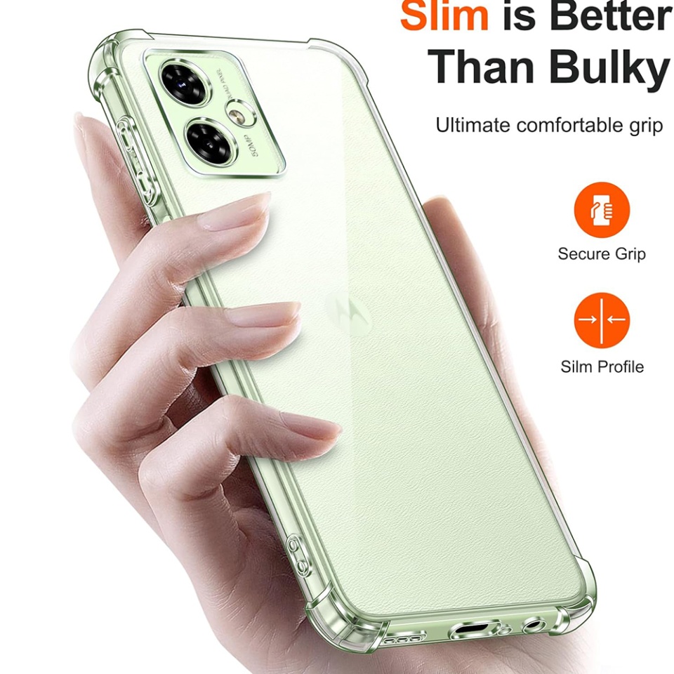Husa pentru Motorola Moto G54 Power Edition / Moto G64 , SKYDDAR INNOVATION, Shockproof Clear din Silicon Slim, Transparenta, set cu sticker - 1 | YEO