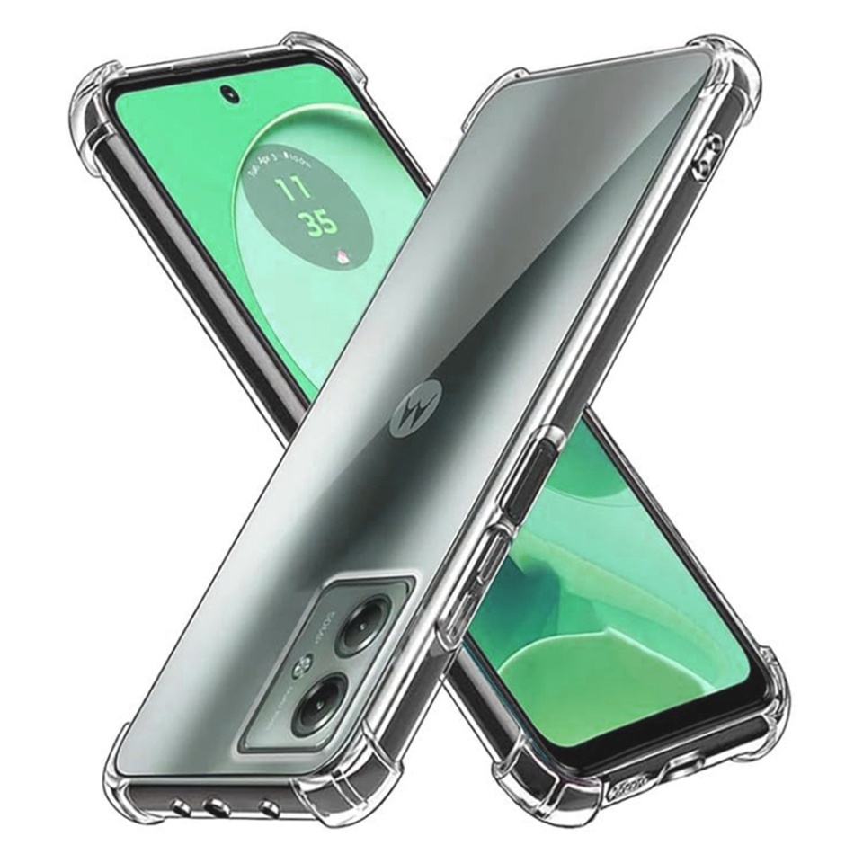 Husa pentru Motorola Moto G54 , SKYDDAR INNOVATION, Shockproof Clear din Silicon Slim, Transparenta, set cu sticker
