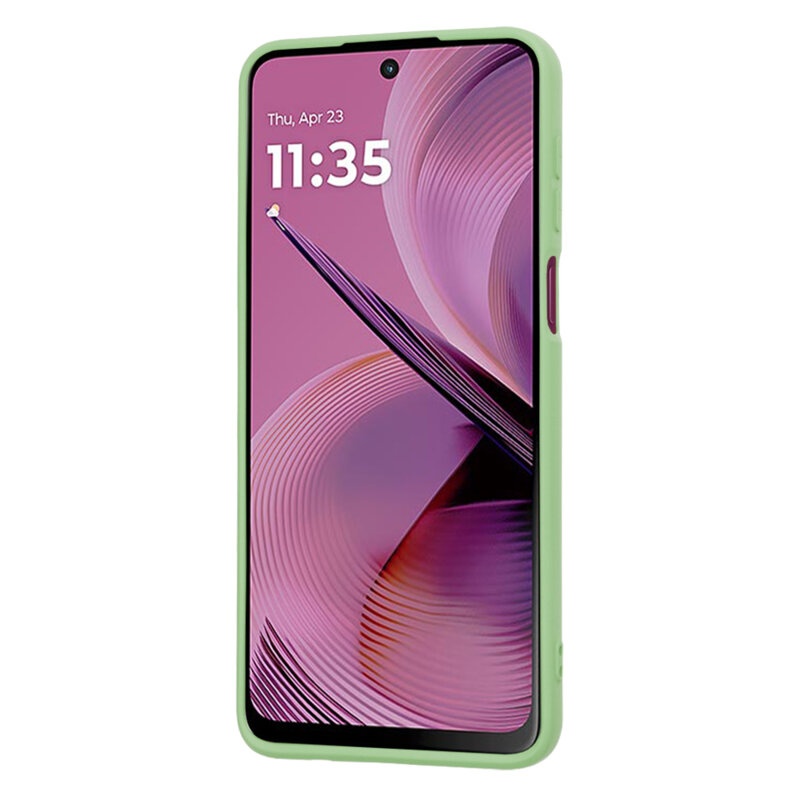 Husa pentru Motorola Moto G55 din Silicon Catifelat, Protectie Premium, Skyddar SoftElegance - Verde deschis - 1 | YEO