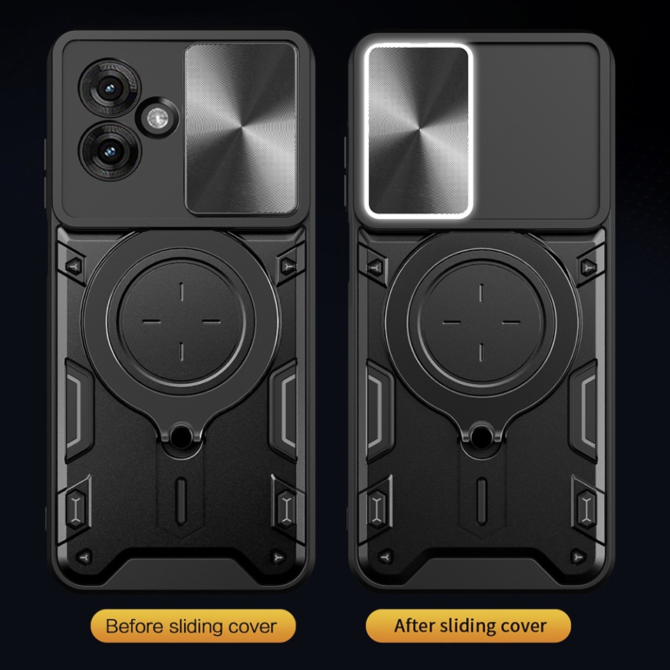Husa pentru Motorola Moto G55, SKYDDAR INNOVATION, CamGuard Pro, Inel Magnetic, Protectie Camera, set cu sticker, Mov - 2 | YEO