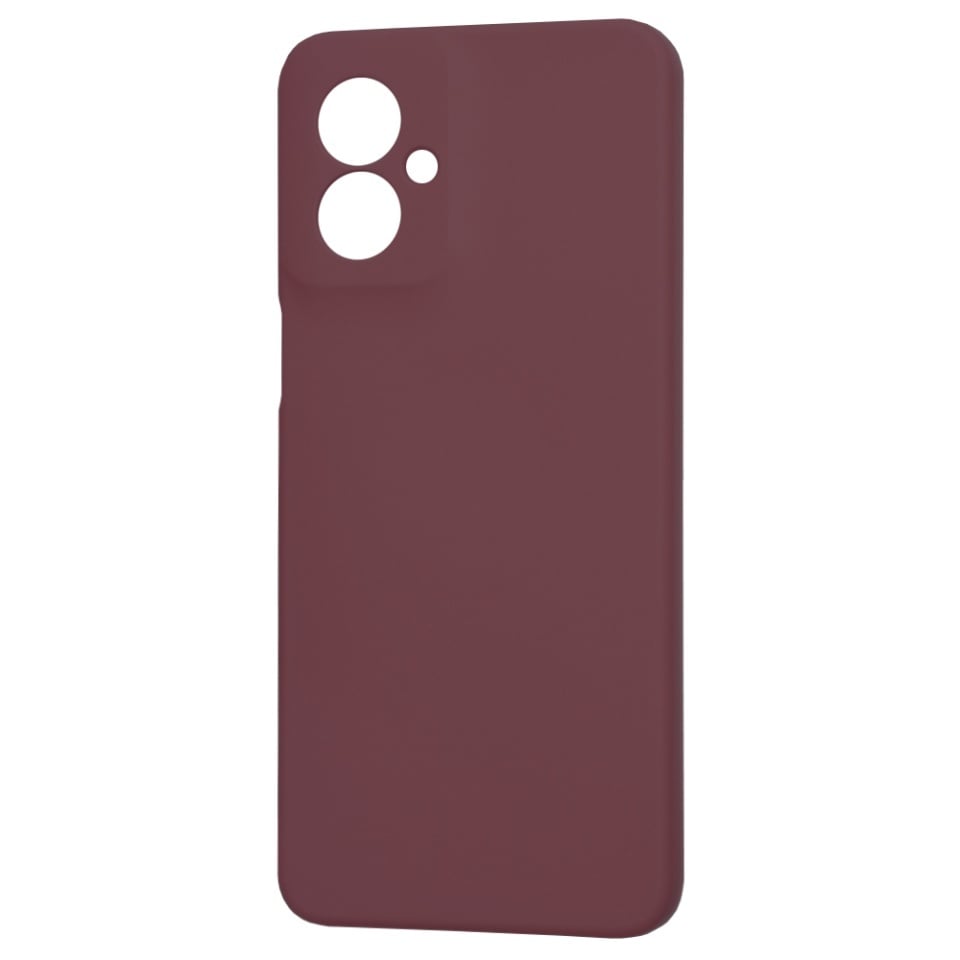 Husa pentru Motorola Moto G55, SKYDDAR INNOVATION, din Silicon Catifelat, SoftElegance, set cu sticker, Bordo - 3 | YEO