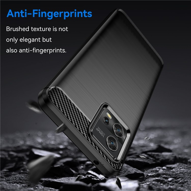 Husa pentru Motorola Moto G72 din silicon, SLIM, cu textură Fibra Carbon Skyddar - Negru - 2 | YEO