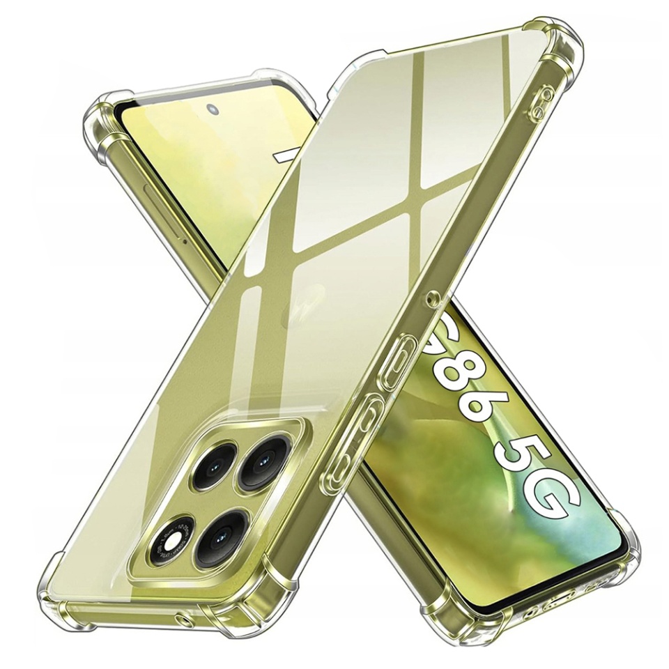 Husa pentru Motorola Moto G86, SKYDDAR INNOVATION, Shockproof MagSafe din silicon, set cu sticker, Transparenta