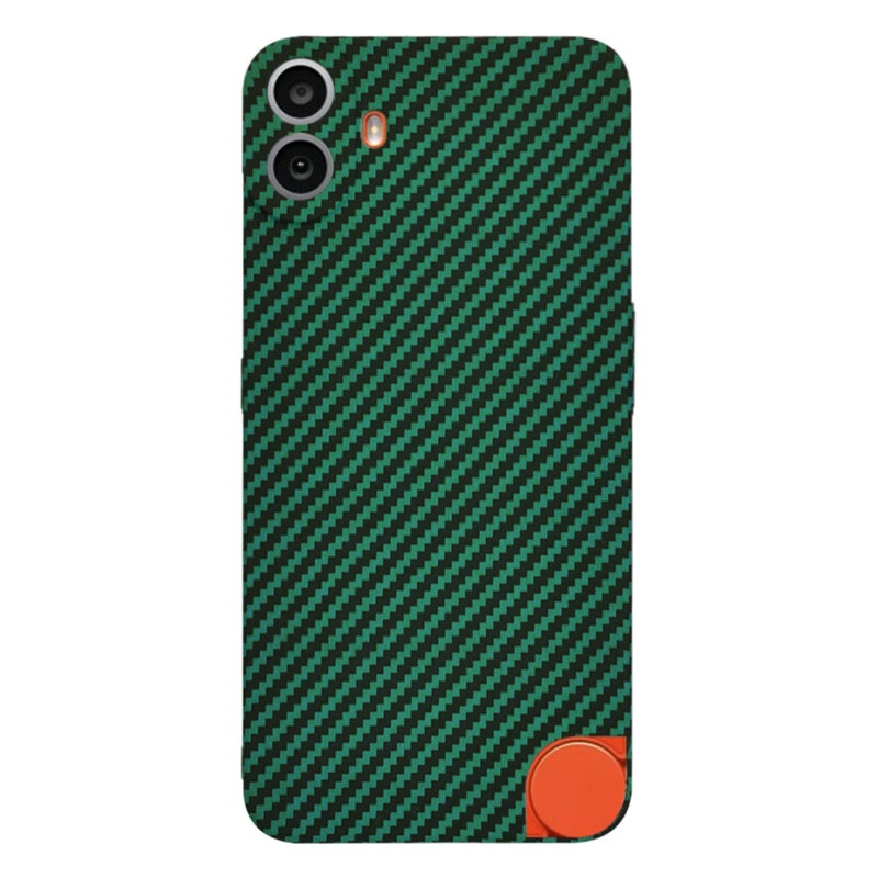 Husa pentru Nothing CMF Phone 1, Finisaj Premium cu Textura de Carbon, Design Elegant, SKDR CarbonFlex - Verde - 2 | YEO