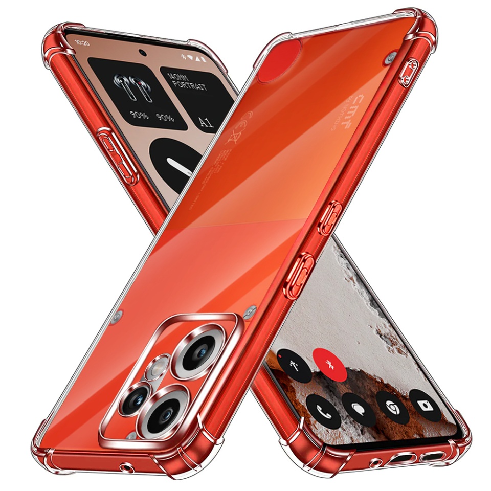 Husa pentru Nothing CMF Phone 2 Pro, SKYDDAR INNOVATION, Shockproof Clear Silicone, Silicon Slim, set cu sticker, Transparenta