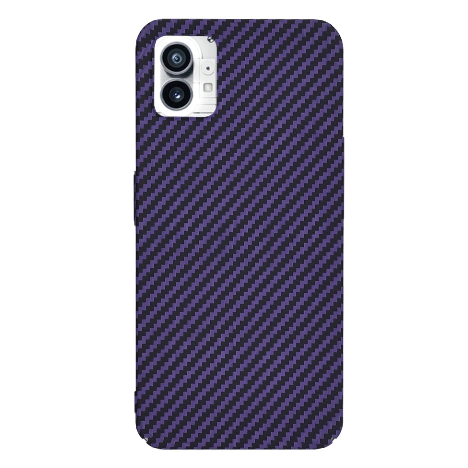 Husa pentru Nothing Phone (1), SKYDDAR INNOVATION, textura carbon, Carbonite FiberShell, set cu sticker, Mov, - 2 | YEO