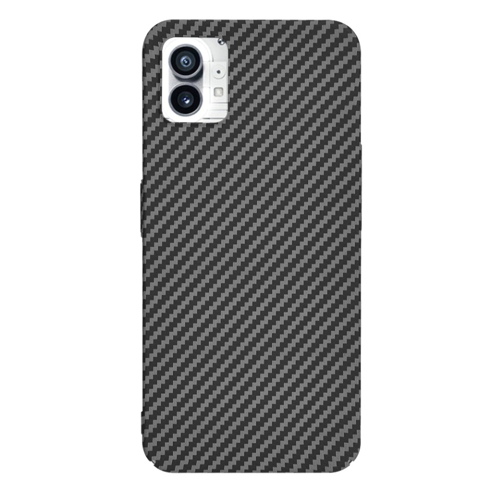 Husa pentru Nothing Phone (1), SKYDDAR INNOVATION, textura carbon, Carbonite FiberShell, set cu sticker, Negru, - 2 | YEO
