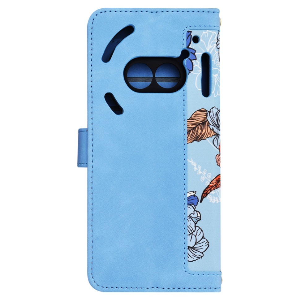 Husa pentru Nothing Phone (2a) / Phone (2a) Plus, SKYDDAR INNOVATION, Flipcraft din Piele Ecologică, Stand Integrat, Buzunare pentru Carduri, set cu sticker, Bleu - 2 | YEO