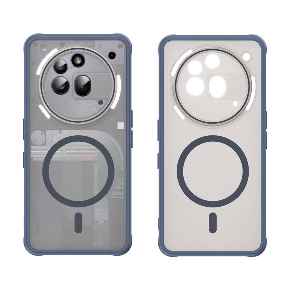 Husa pentru Nothing Phone (3a) Pro, SKYDDAR INNOVATION, HaloFrost MagSafe II, Antisoc, set cu sticker, Bleumarin - 1 | YEO