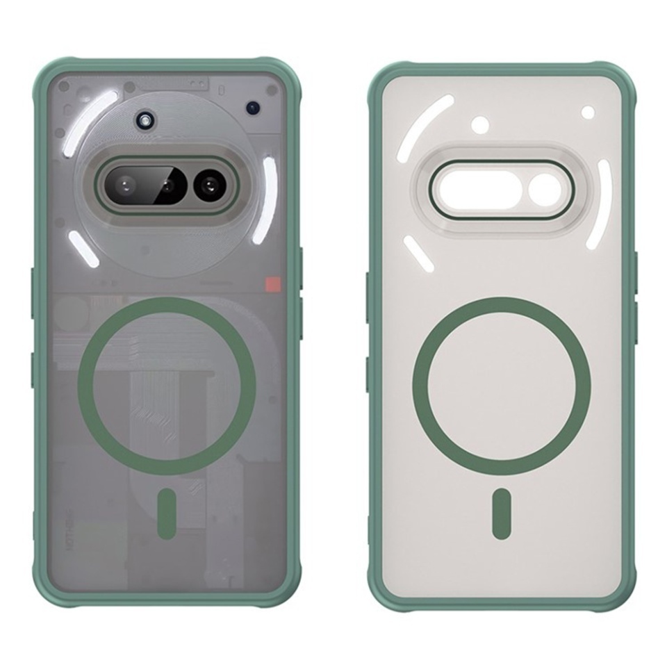Husa pentru Nothing Phone (3a), SKYDDAR INNOVATION, HaloFrost MagSafe II, Antisoc, set cu sticker, Verde - 1 | YEO