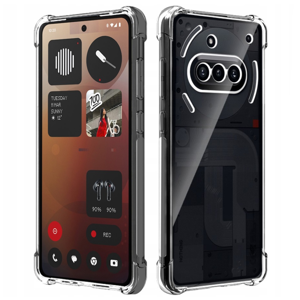 Husa pentru Nothing Phone (3a), SKYDDAR INNOVATION, Shockproof Clear Silicone, Slim Silicon, Transparenta, set cu sticker - 2 | YEO