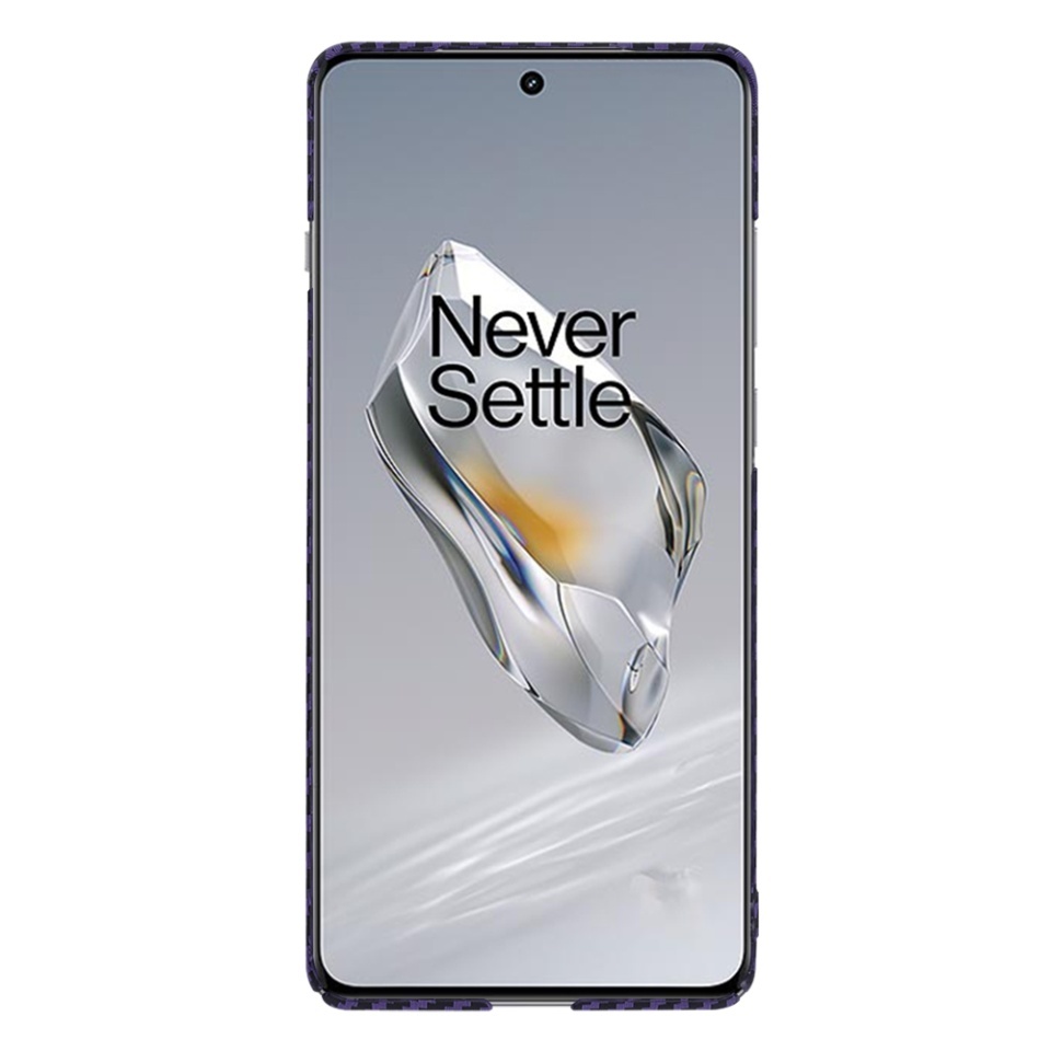 Husa pentru OnePlus 12, SKYDDAR INNOVATION, textura carbon, Carbonite FiberShell, set cu sticker, Mov, - 1 | YEO