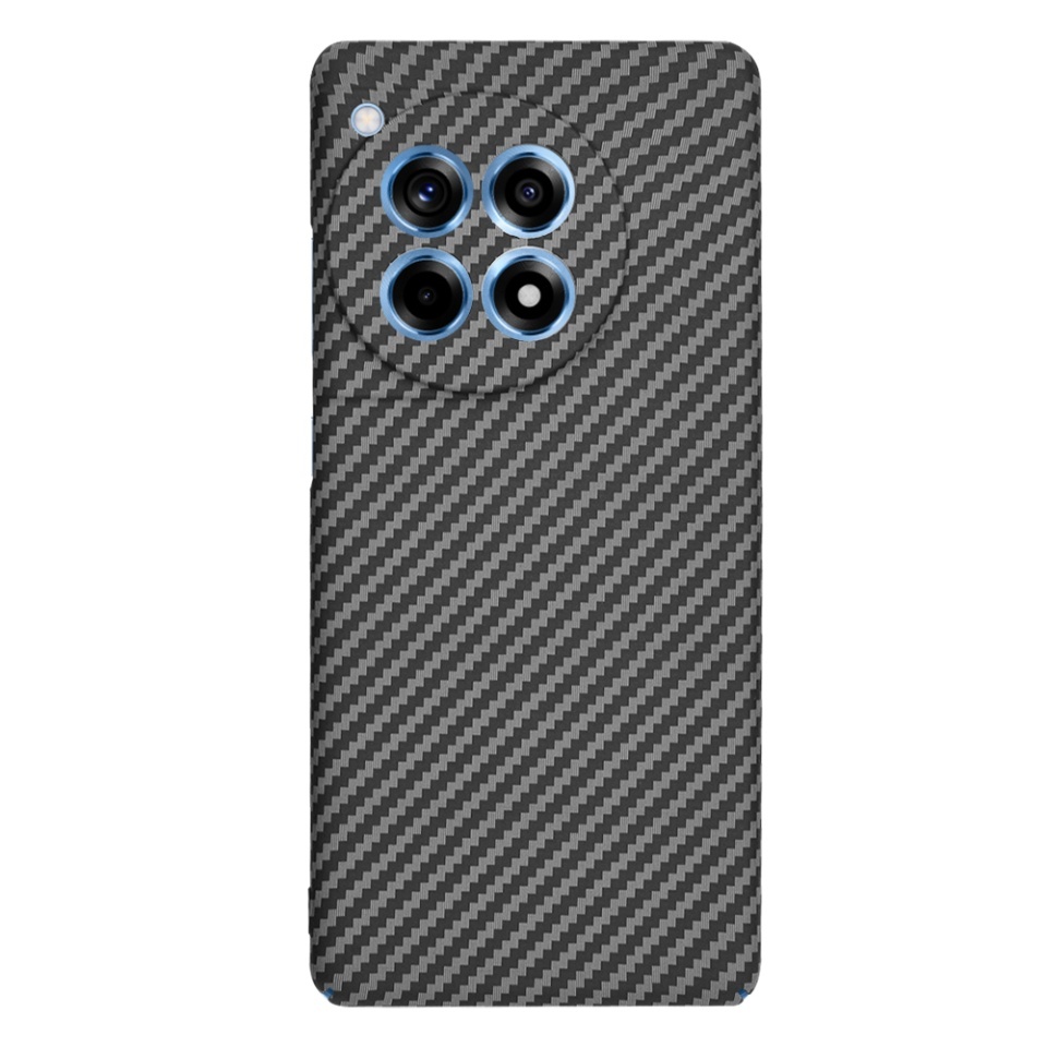 Husa pentru OnePlus 12R, SKYDDAR INNOVATION, textura carbon, Carbonite FiberShell, set cu sticker, Negru, - 2 | YEO