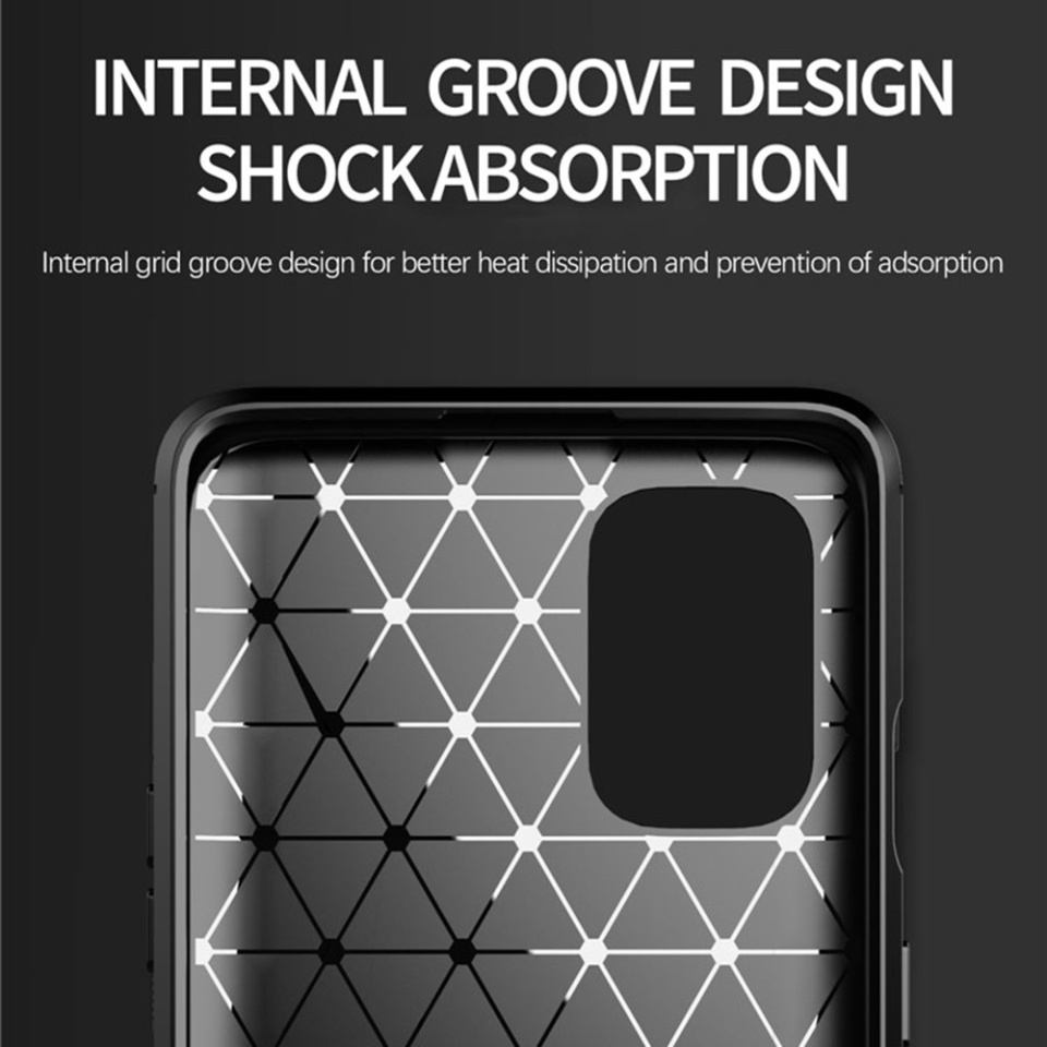 Husa pentru OnePlus 9, SKYDDAR INNOVATION, Carbon Silicone, din Silicon Slim, cu textura Fibra Carbon, set cu sticker, Negru - 2 | YEO