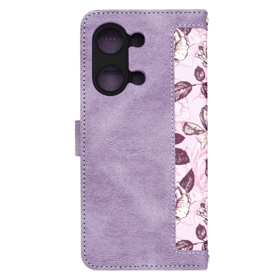 Husa pentru OnePlus Nord 3, SKYDDAR INNOVATION, Flipcraft din Piele Ecologică, Stand Integrat, Buzunare pentru Carduri, set cu sticker, Mov - 2 | YEO