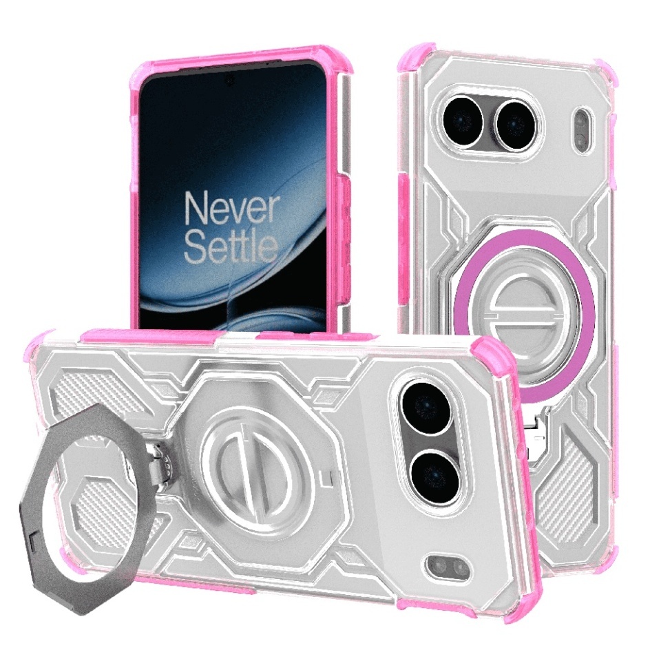 Husa pentru OnePlus Nord 4, Antisoc, SKYDDAR INOVATION, Carbon Shield PRO, Magsafe, set cu sticker, Roz