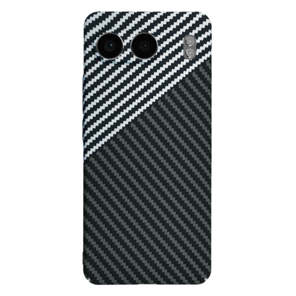 Husa pentru OnePlus Nord 4, SKYDDAR INNOVATION, textura carbon, Carbonite FiberShell, set cu sticker, Gri, - 2 | YEO
