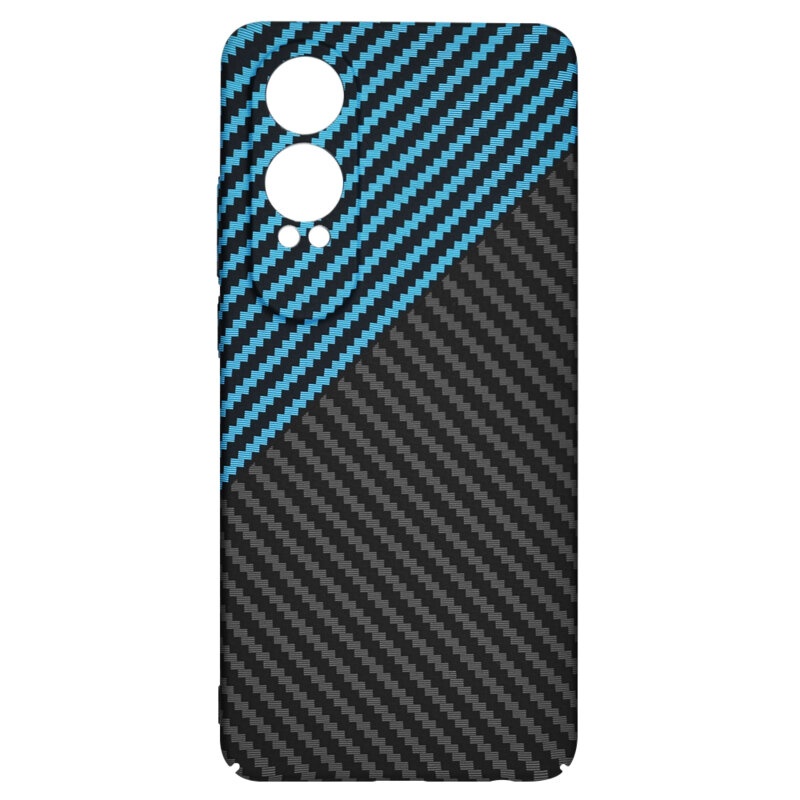 Husa pentru OnePlus Nord CE4 Lite, Finisaj Premium cu Textura de Carbon, Design Elegant, SKDR CarbonFlex - Bleu - 3 | YEO