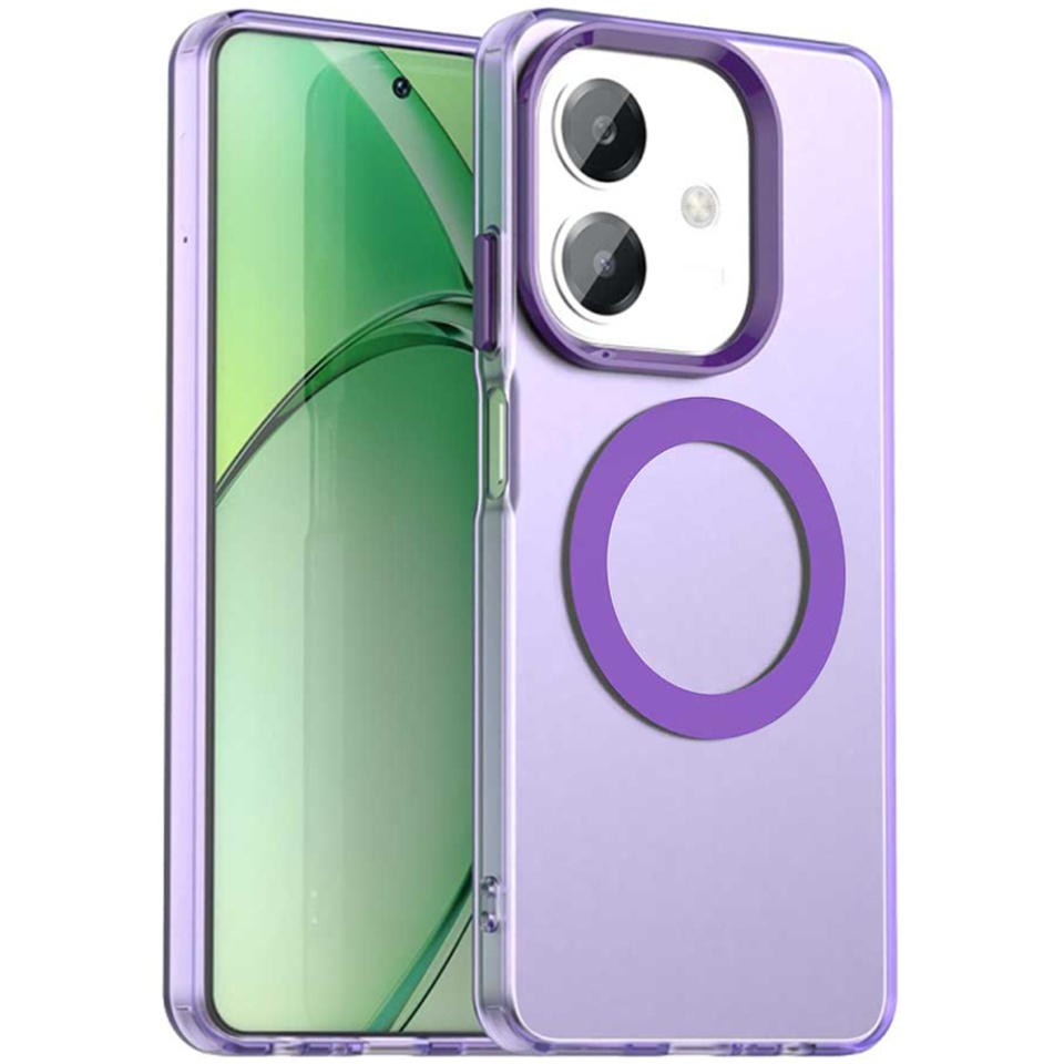 Husa pentru Oppo A40 4G / A60 5G, SKYDDAR INOVATION, CandyCase, Magsafe, set cu sticker, Mov