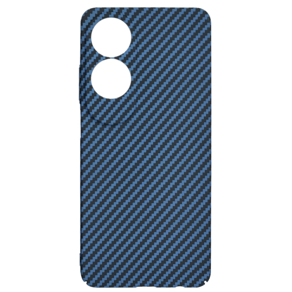 Husa pentru Oppo A60 4G, Finisaj Premium cu Textura de Carbon, Design Elegant, SKDR CarbonFlex - Cyan - 3 | YEO
