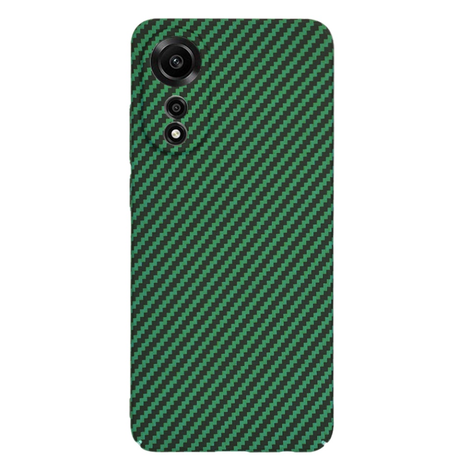 Husa pentru Oppo A78 4G, Finisaj Premium cu Textura de Carbon, Design Elegant, SKDR CarbonFlex - Verde - 2 | YEO