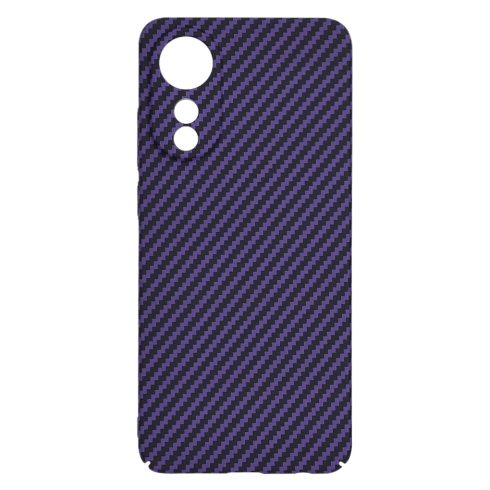 Husa pentru Oppo A78 4G, SKYDDAR INNOVATION, textura carbon, Carbonite FiberShell, set cu sticker, Mov, - 3 | YEO