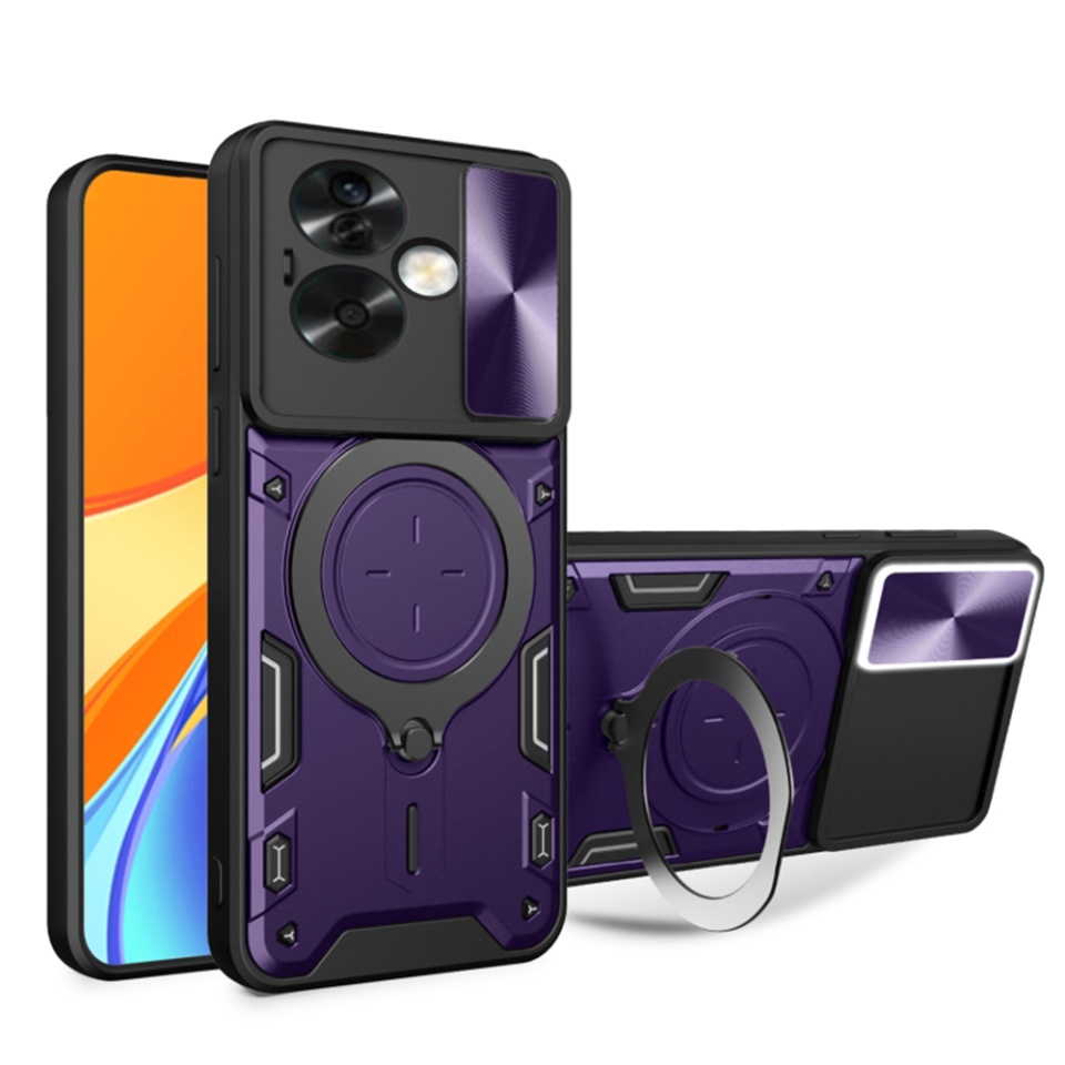 Husa pentru Oppo A79 5G / OnePlus Nord N30 SE, cu inel magnetic si suport ajustabil, protecție completa camera, SKDR SafeCover - Mov