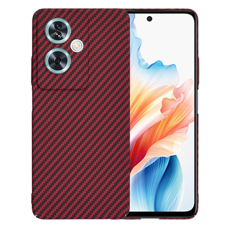 Husa pentru Oppo A79 5G / OnePlus Nord N30 SE, Finisaj Premium cu Textura de Carbon, Design Elegant, SKDR CarbonFlex - Rosu