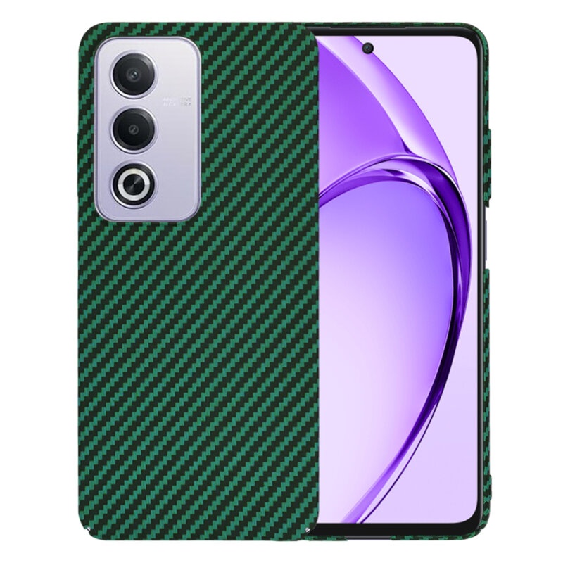Husa pentru Oppo A80 5G, Finisaj Premium cu Textura de Carbon, Design Elegant, SKDR CarbonFlex - Verde