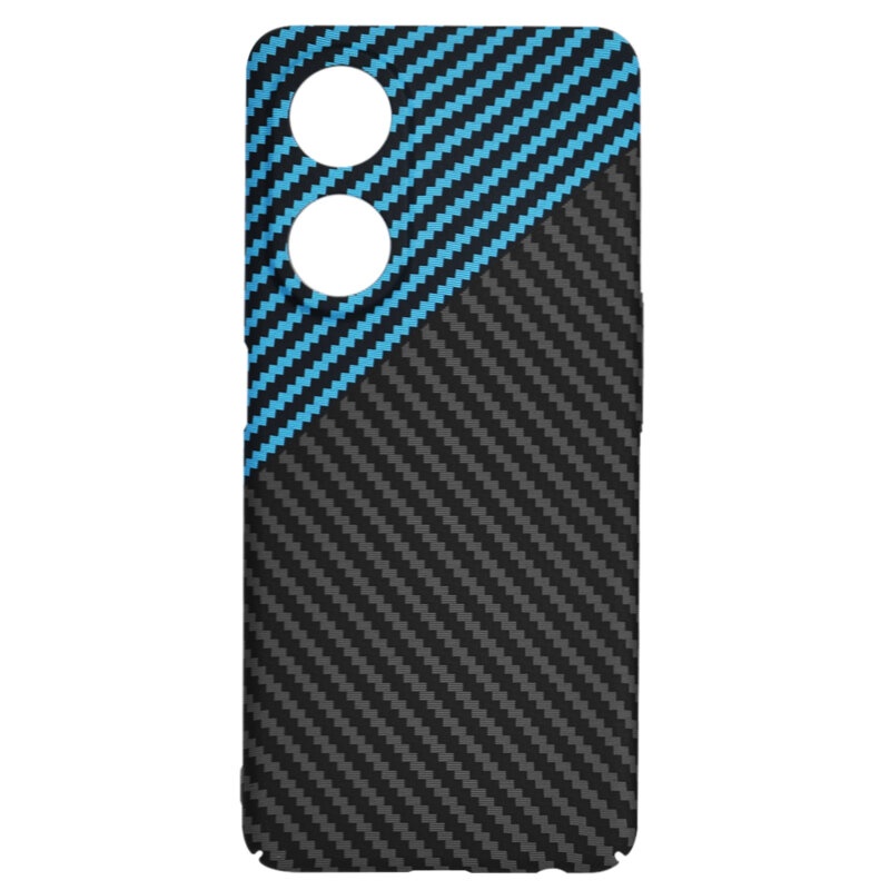 Husa pentru Oppo A98 5G, Finisaj Premium cu Textura de Carbon, Design Elegant, SKDR CarbonFlex - Bleu - 3 | YEO
