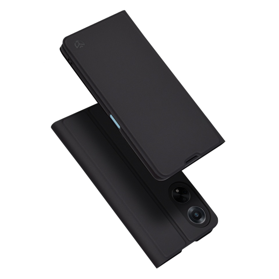 Husa pentru Oppo A98 5G, SKYDDAR INNOVATION, Magskin Book, tip Carte cu Portofel Interior, set cu sticker, Negru