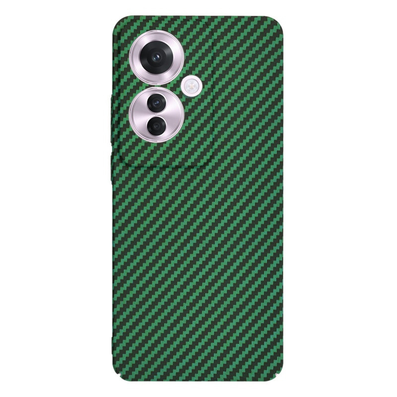 Husa pentru Oppo Reno11 F, Finisaj Premium cu Textura de Carbon, Design Elegant, SKDR CarbonFlex - Verde - 2 | YEO