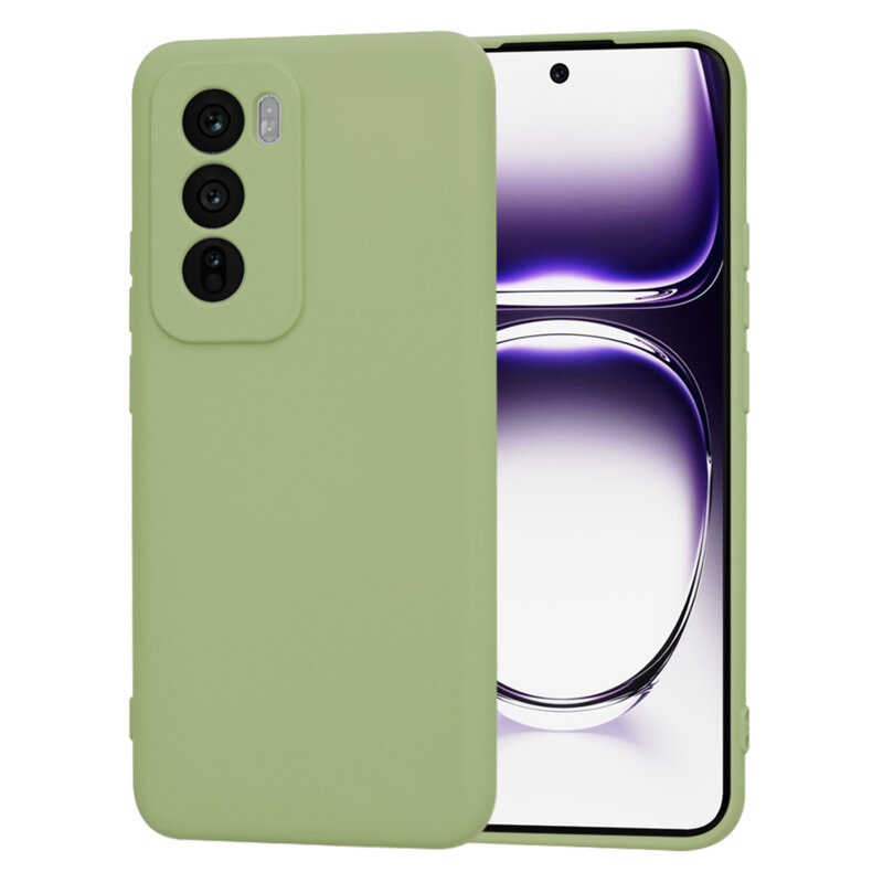 Husa pentru Oppo Reno12 din Silicon Catifelat, Protectie Premium, Skyddar SoftElegance - Verde