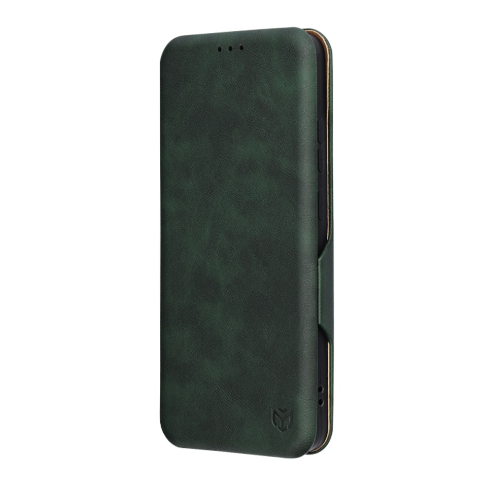 Husa pentru Oppo Reno12 F 5G / Reno12 FS 5G / Reno12 F 4G / Reno12 FS 4G, SKYDDAR INNOVATION, Safe Wallet tip carte din Piele Ecologica, Suport Carduri, Inchidere Magnetica, Verde, set cu sticker - 3 | YEO