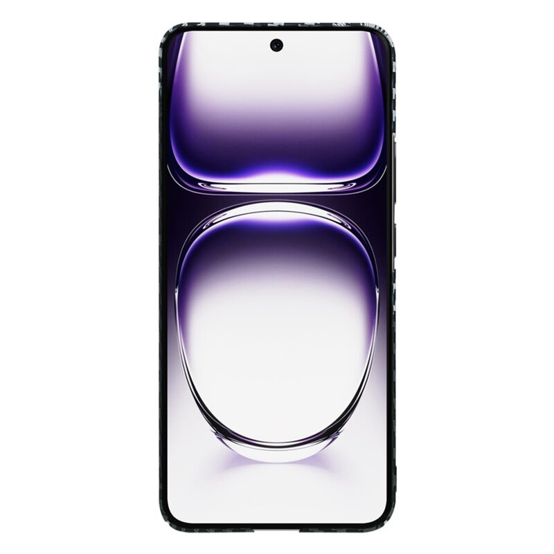 Husa pentru Oppo Reno12, Finisaj Premium cu Textura de Carbon, Design Elegant, SKDR CarbonFlex - Gri - 1 | YEO