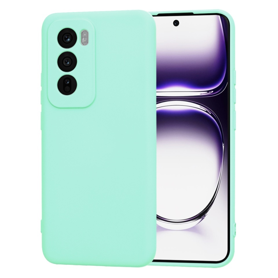 Husa pentru Oppo Reno12, SKYDDAR INNOVATION, din Silicon Catifelat, SoftElegance, set cu sticker, Turcoaz