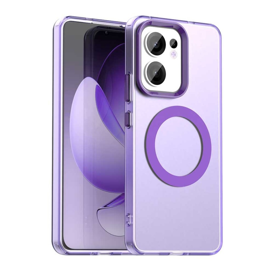 Husa pentru Oppo Reno13 F 4G / Reno13 F 5G / Reno13 FS 5G, SKYDDAR INOVATION, CandyCase, Magsafe, set cu sticker, Mov