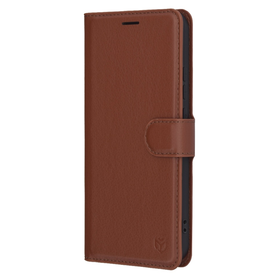 Husa pentru Oppo Reno13, SKYDDAR INNOVATION, Leather Wallet, tip Carte cu Portofel Interior, Finisaje Premium, set cu sticker, Maro - 3 | YEO