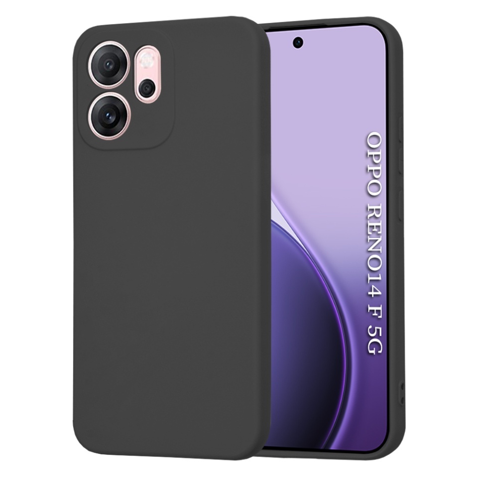 Husa pentru Oppo Reno14 F, SKYDDAR INNOVATION, din Silicon Catifelat, SoftElegance, set cu sticker, Negru