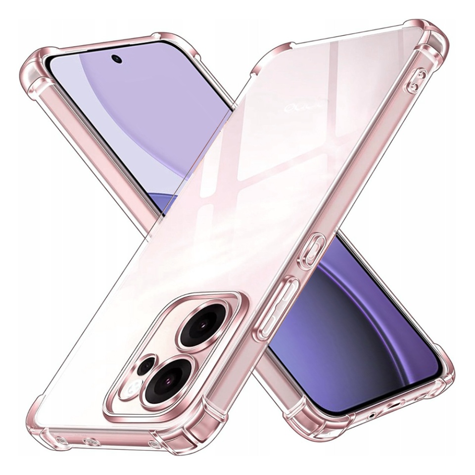 Husa pentru Oppo Reno14 F, SKYDDAR INNOVATION, Shockproof Clear Silicone, Silicon Slim, set cu sticker, Transparenta