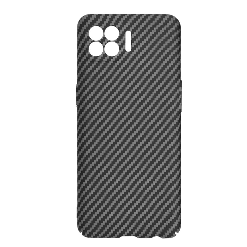 Husa pentru Oppo Reno4 Lite, SKYDDAR INNOVATION, textura carbon, Carbonite FiberShell, set cu sticker, Negru, - 3 | YEO