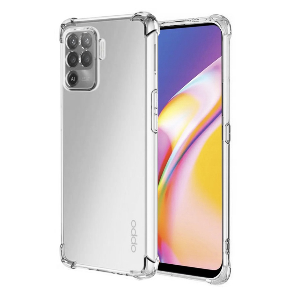 Husa pentru Oppo Reno5 Lite / A94 4G , SKYDDAR INNOVATION, Shockproof Clear din Silicon Slim, Transparenta, set cu sticker