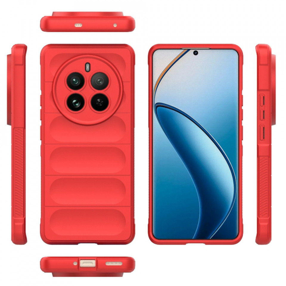 Husa pentru Realme 12 Pro / 12 Pro+ eleganta, din silicon mat, SKDR Vogue - Rosu - 1 | YEO