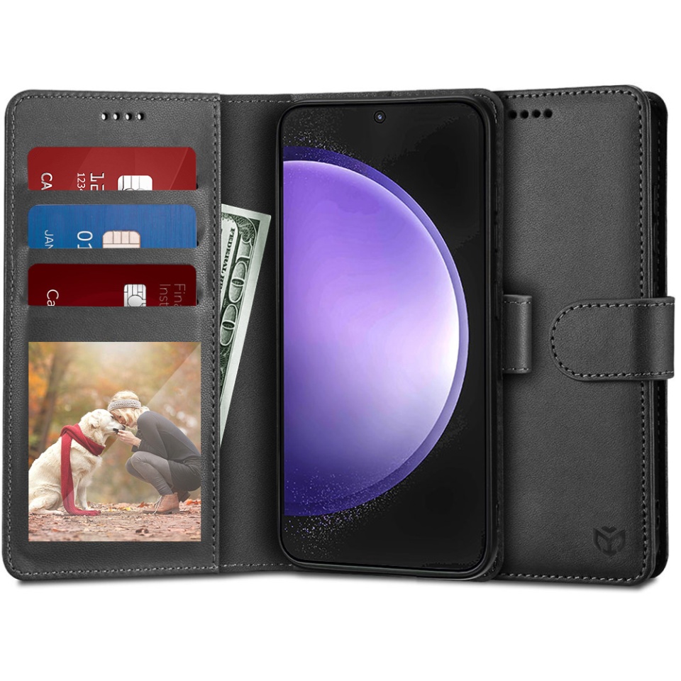 Husa pentru Realme 14 Pro+, SKYDDAR INNOVATION, Diary Book, tip carte cu Portofel Interior, Protectie la socuri, Negru, set cu sticker